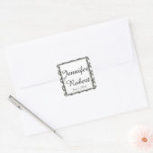 Karierter HochzeitsUmschlag Aufkleber Schwarz/Weiß (Umschlag)