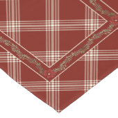 ***Karierter Holiday Table Runner in Rot und Weiß Kurzer Tischläufer (Ecke)