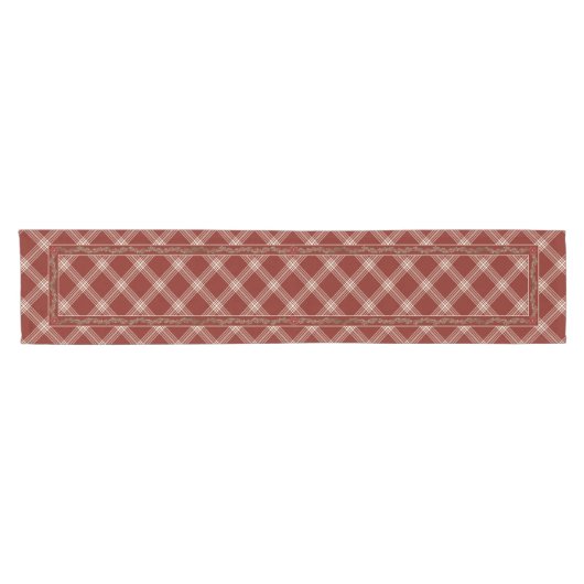 ***Karierter Holiday Table Runner in Rot und Weiß Kurzer Tischläufer (Horizontal)