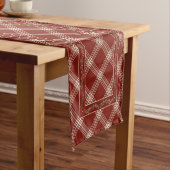 ***Karierter Holiday Table Runner in Rot und Weiß Kurzer Tischläufer (Beispiel)