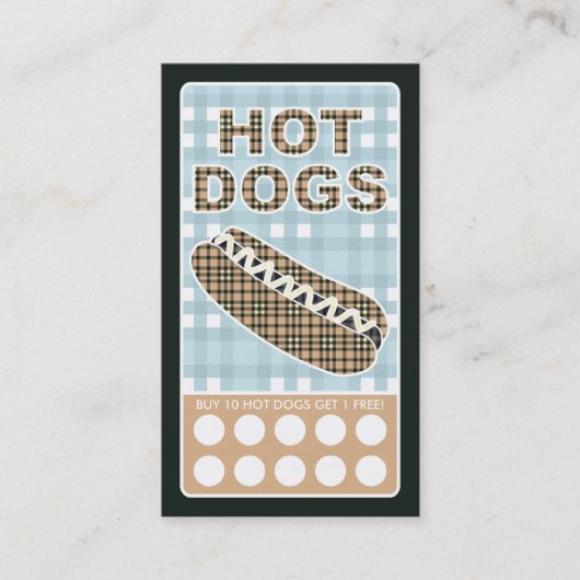 karierter Hot Dog Treuekarte (Vorderseite)