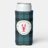Karierter Hummer-Boil Tartan Selters Dosenkühler (Seltzer Vorderseite)
