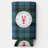 Karierter Hummer-Boil Tartan Selters Dosenkühler (Rückseite)