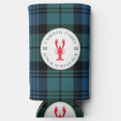 Karierter Hummer-Boil Tartan Selters Dosenkühler (Vorderseite)