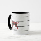 Karierter Hund Labrador Rustic Shiplap Tasse (Vorderseite Links)