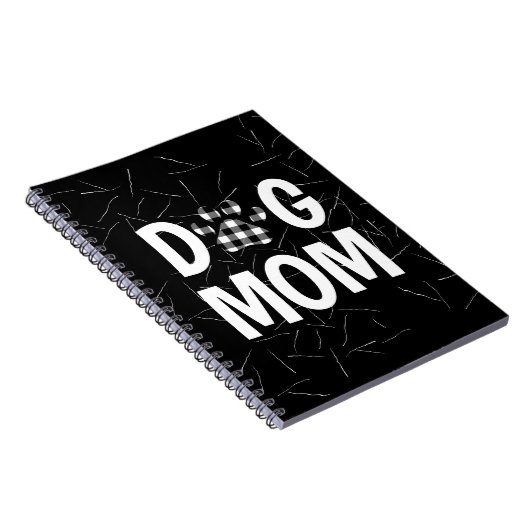 Karierter Hundepawprint mit Hundehaar Notizblock (Rechte Seite)