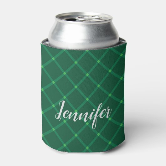 Karierter individuelle Name Dosenkühler (Kanne Vorderseite)