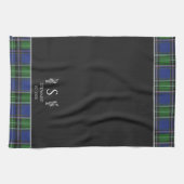 Karierter Individuelle Name Monogram Geschirrtuch (Horizontal)