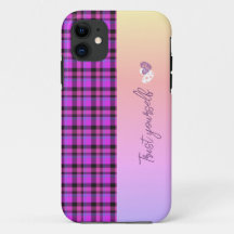 Karierter iPhone Case in Rosa und Schwarz