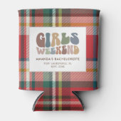 Karierter Junggeselinnen-Abschied Girls Weekend 70 Dosenkühler (Vorderseite)