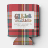 Karierter Junggeselinnen-Abschied Girls Weekend 70 Dosenkühler (Rückseite)
