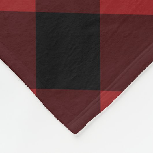 Karierter Karo Fleece Blanko in Schwarz und Rot Bu (Ecke)