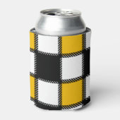 Karierter Karo in Schwarz und Gelb Dosenkühler (Kanne Vorderseite)