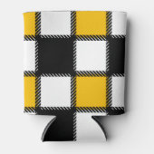 Karierter Karo in Schwarz und Gelb Dosenkühler (Vorderseite)