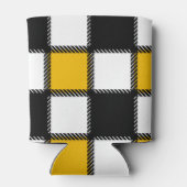 Karierter Karo in Schwarz und Gelb Dosenkühler (Rückseite)