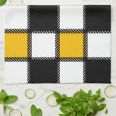 Karierter Karo in Schwarz und Gelb Geschirrtuch (Gefaltet)