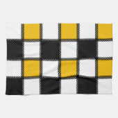 Karierter Karo in Schwarz und Gelb Geschirrtuch (Horizontal)