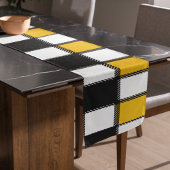 Karierter Karo in Schwarz und Gelb Großer Tischläufer