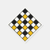 Karierter Karo in Schwarz und Gelb Serviette (Ecke)