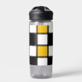 Karierter Karo in Schwarz und Gelb Trinkflasche (Vorderseite)