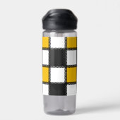Karierter Karo in Schwarz und Gelb Trinkflasche (Rückseite)