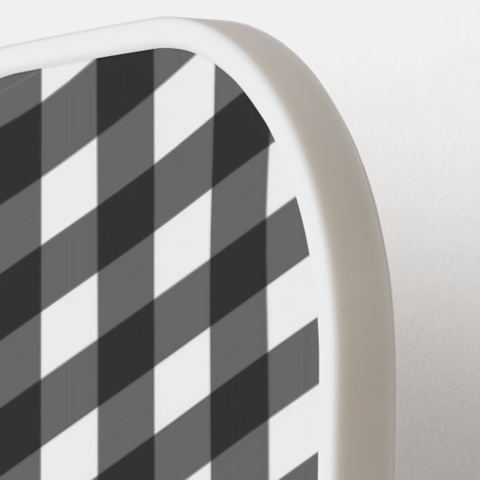 Karierter Karo mit weißem Buffalo Print Custom Te Pickleball Schläger (Linke Seite)