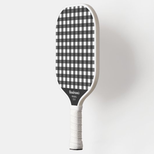Karierter Karo mit weißem Buffalo Print Custom Te Pickleball Schläger (Links)