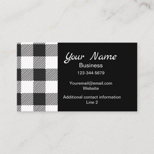 Karierter Karo Monogram Visitenkarte (Vorderseite)