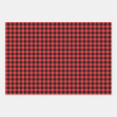 Karierter Karo-Muster in Schwarz und Rot Geschenkpapier Set (Vorderseite 3)