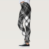 Karierter Karo Tartan Schwarz-weißer Bauernhof Mod Leggings (Links)