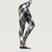 Karierter Karo Tartan Schwarz-weißer Bauernhof Mod Leggings (Rechts)