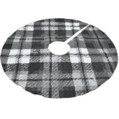 Karierter Karo Tartan Schwarz-weißer Bauernhof Mod Polyester Weihnachtsbaumdecke (Schrägansicht)