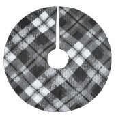 Karierter Karo Tartan Schwarz-weißer Bauernhof Mod Polyester Weihnachtsbaumdecke (Vorderseite)