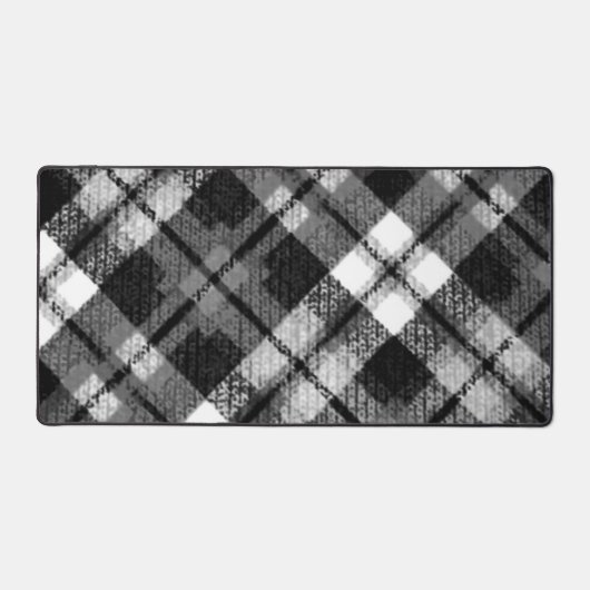 Karierter Karo Tartan Schwarz-weißer Bauernhof Mod Schreibtischunterlage (Vorderseite)