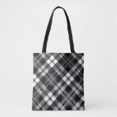 Karierter Karo Tartan Schwarz-weißer Bauernhof Mod Tasche (Vorderseite)