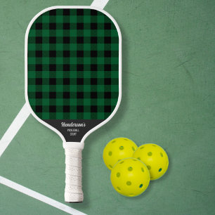 Karierter  Karo von Green Black Buffalo Pickleball Schläger