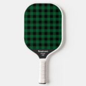 Karierter  Karo von Green Black Buffalo Pickleball Schläger (Rückseite)