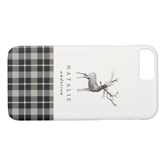 Karierter Karowinter des Hirschrens Case-Mate iPhone Hülle (Rückseite (Horizontal))