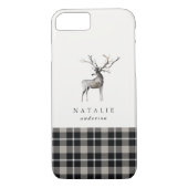 Karierter Karowinter des Hirschrens Case-Mate iPhone Hülle (Rückseite)