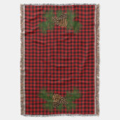 Karierter Kiefernkegel in Rot und Schwarz Decke (Vorderseite Vertikal)