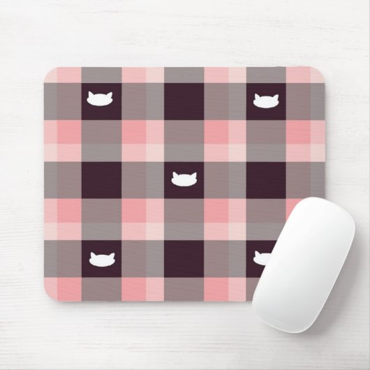 Karierter Kitty Mousepad (Mit Mouse)