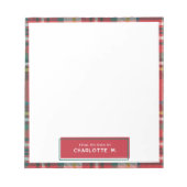 Karierter klassischer, farbiger Personalisierter N Notizblock (Vorderseite)