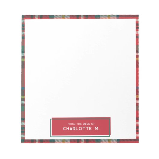 Karierter klassischer, farbiger Personalisierter N Notizblock (Vorderseite)