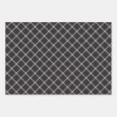 Karierter klassischer Schwarz-Weiß-Tartan Geschenkpapier Set (Vorderseite 3)