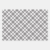 Karierter klassischer Schwarz-Weiß-Tartan Geschenkpapier Set (Vorderseite 2)