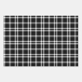 Karierter klassischer Schwarz-Weiß-Tartan Geschenkpapier Set (Vorderseite)