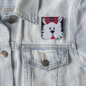 karierter Knopf für einen schwarzen Hund Button (Beispiel)