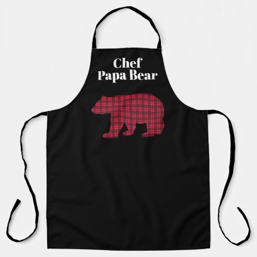 Karierter Koch Papa Bear Schürze (Vorderseite)
