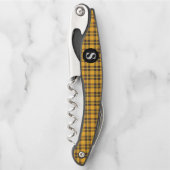 Karierter Korkenzieher, klassischer Gelber Tartan Kellnermesser (Vorderseite)