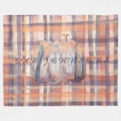 Karierter Kürbiszahn, beige-orange Pflaumenstreife Fleecedecke (Vorderseite (Horizontal))